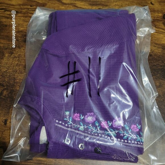 Woman Within Thermal Henley Shirt Size 18 Floral Embroidered - Picture 10 of 10